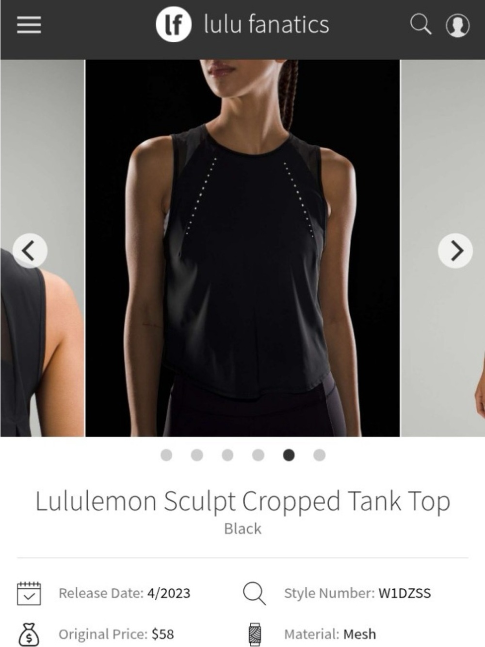 2 lululemon athletica Sculpt Cropped Tank Top - Black&PINK SIZE4